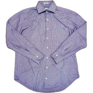 Peter Millar Crown Pink Button Down Tartan Plaid Shirt Mens M Long Sleeve Casual